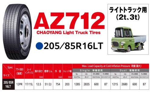ヨロズ物流　「ＣＨＡＯＹＡＮＧタイヤ」ライトトラック用が入荷